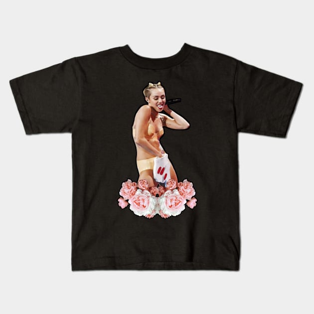 Miley Floral Kids T-Shirt by hunnydoll